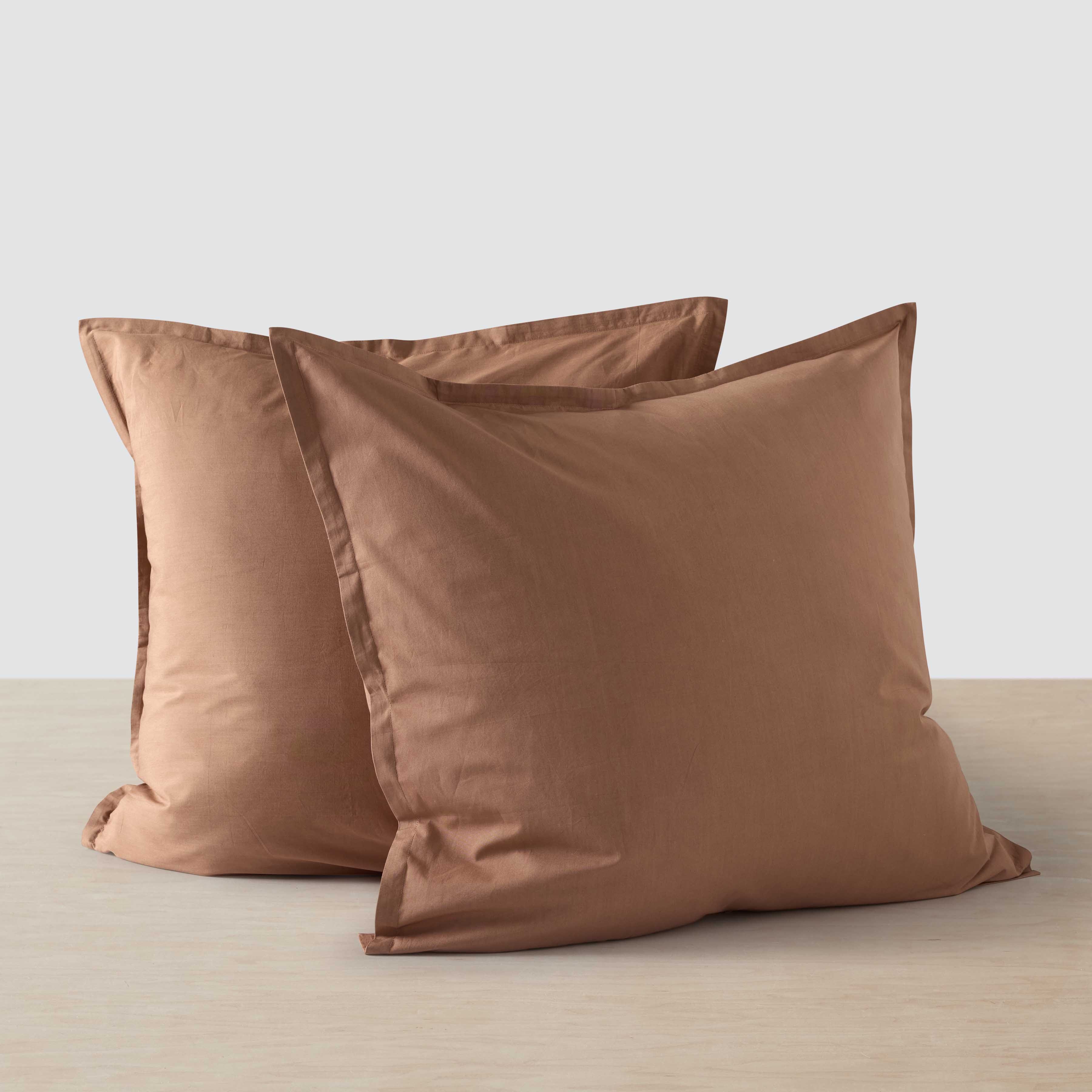 Stonewashed Organic Cotton Percale Euro Shams