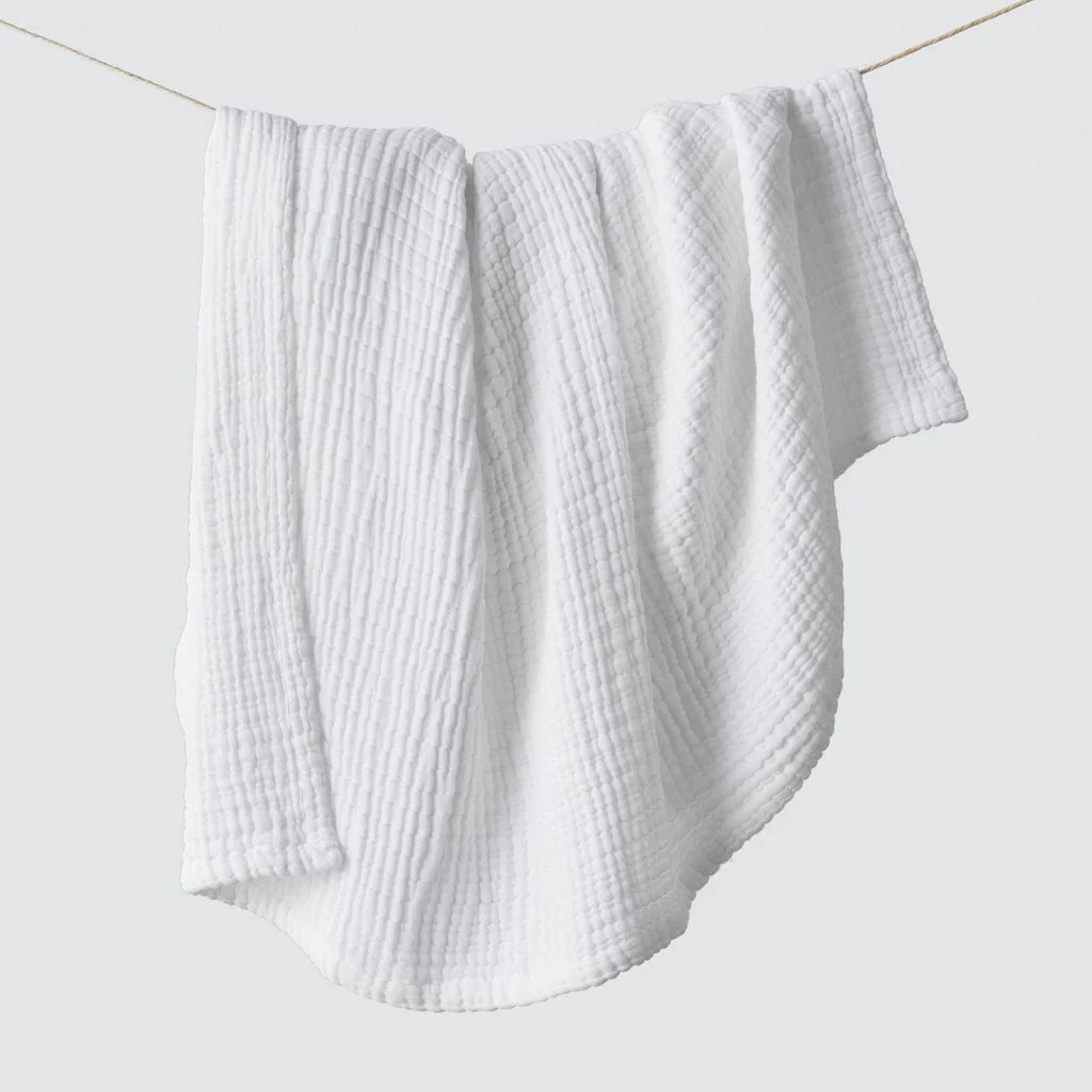 Cotton Gauze Throw - White